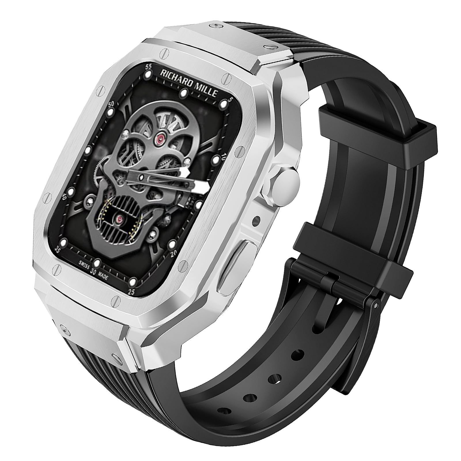 [HELOGE] iWatch バンド45mm 44mm 42mm 41mm 40mmアップルウォ合金素材製 ッチ バンド スポーツバンド iWatch Series se第2世代/SE/9/8/7/6/5/4 対応ベルト防水 耐衝撃 男女通用(4