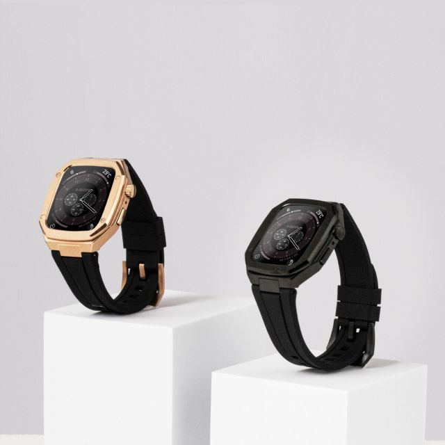 重量級 アップルウォッチ メタルケースバンド ブラック 黒色