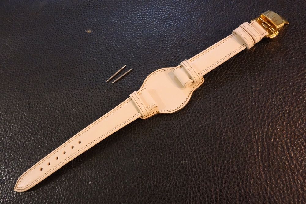 台座付 D-BUCKLE Vintage belt 高品質国産本牛革ヌメ革 Custom Order(台座SIZE/BUCKLE Color) 納期10日前後 腕時計ベルト
