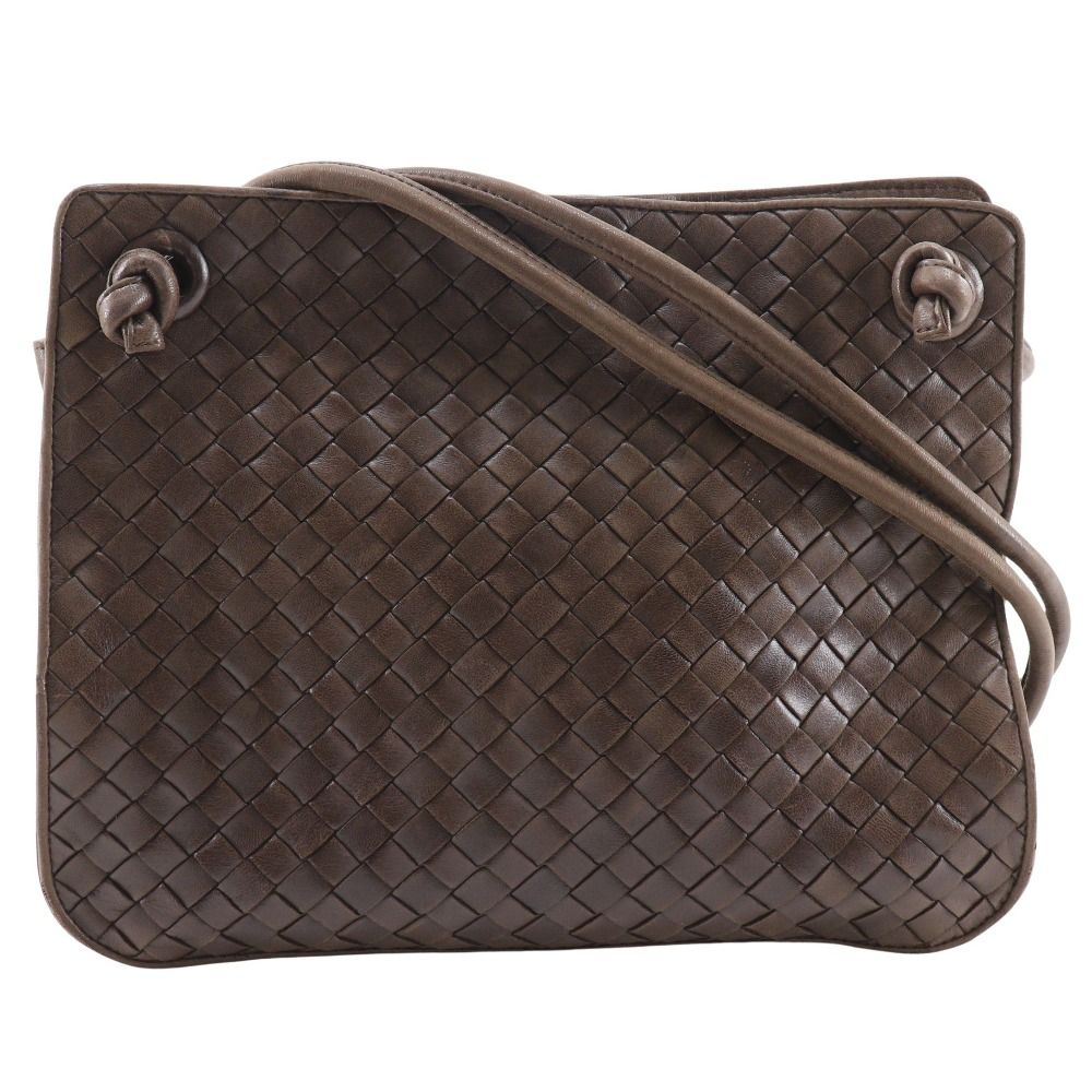 BOTTEGAVENETA ボッテガヴェネタ イントレチャート レザー 茶 レディース ショルダーバッグ