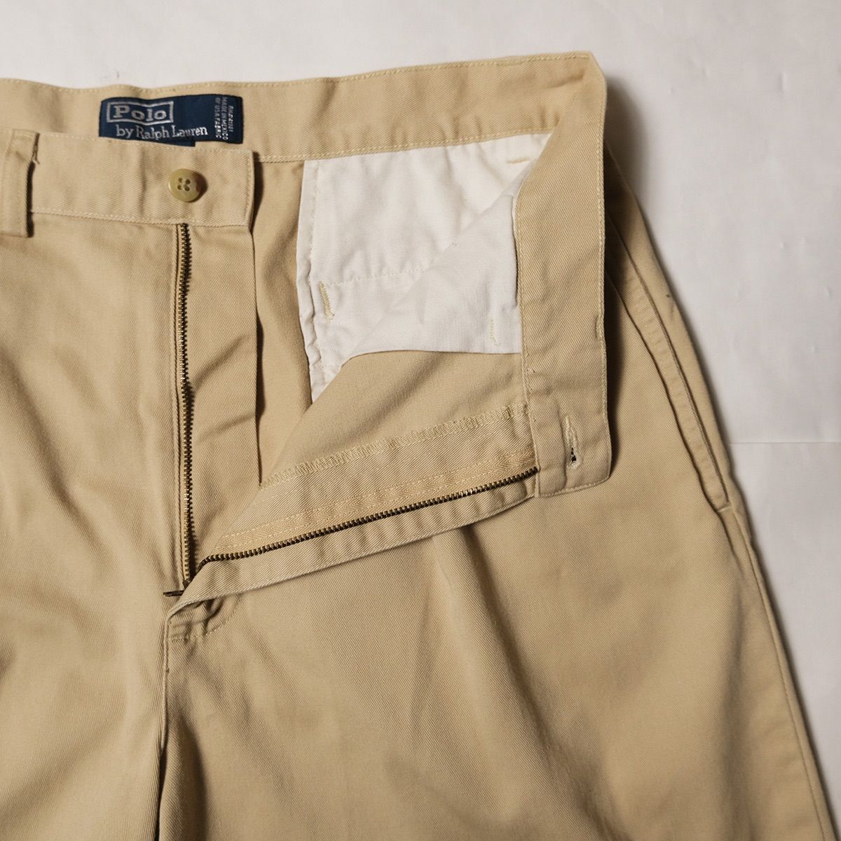 80s　USA製　ポロバイラルフローレン　ポロチノ　カーキ　2タック　TALON 90s USA製 ポロ ラルフローレン ツータック コットン チノパン