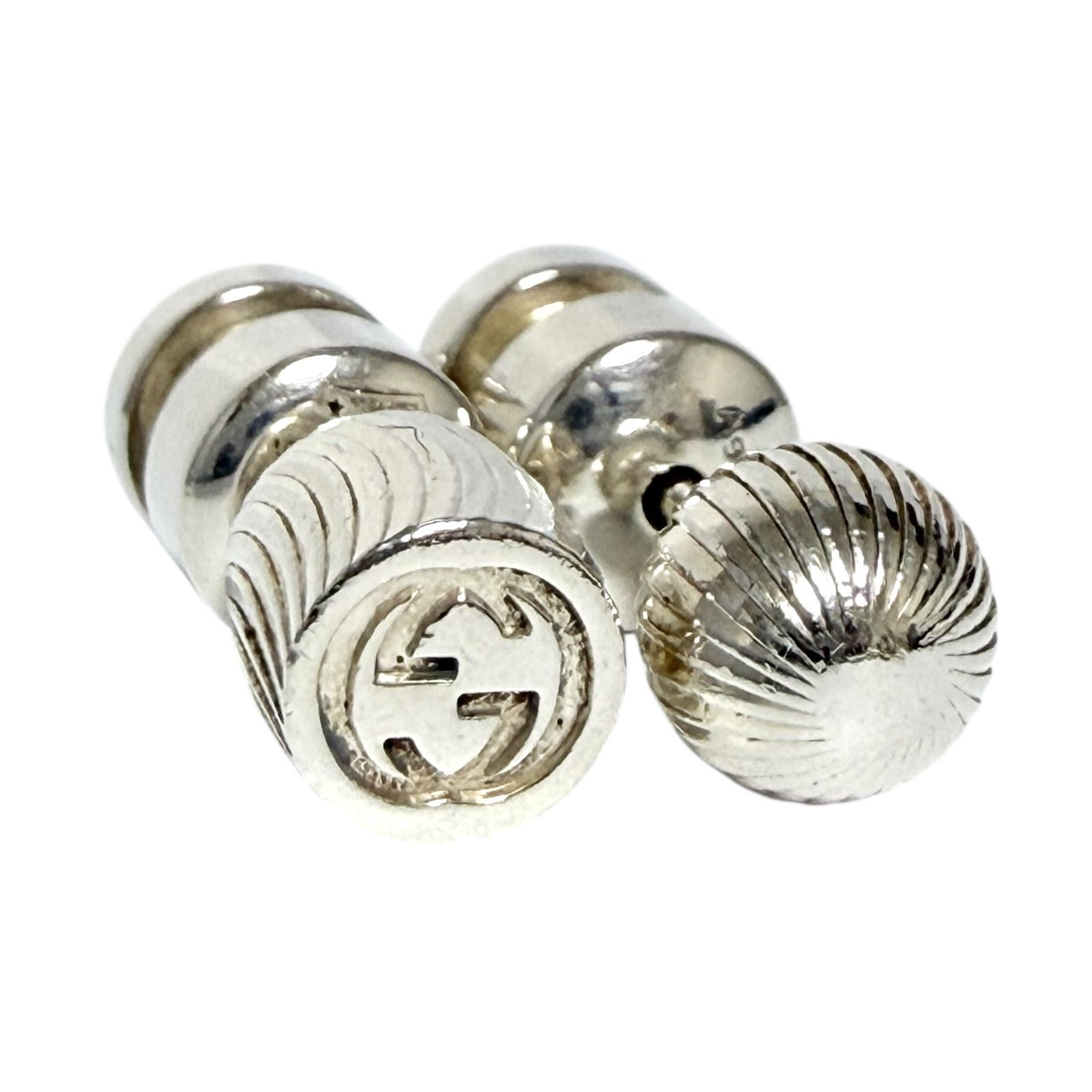 グッチ メンズ レディース スタッド ピアス アシンメトリー シルバー 925