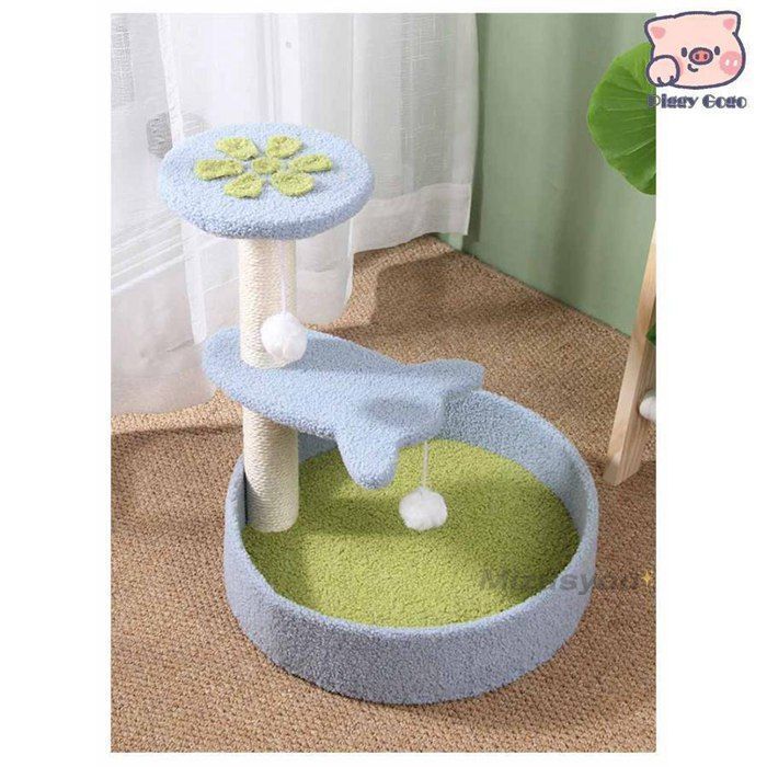  猫タワー 猫用 キャットタワー 花びら型 遊び場 ベッド 猫のおもちゃ 爪とぎ 夏冬 ミニ 組立て簡単 小型 子猫 省スペ mDl 9929 据え置き型キャットタワー キャットタワー