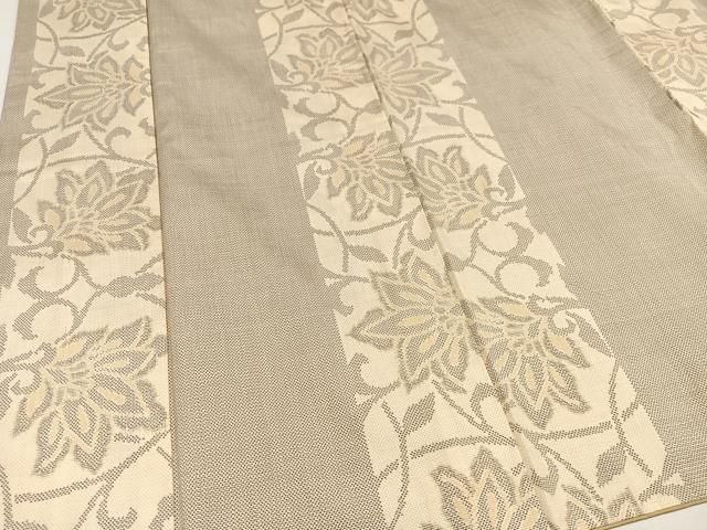 平和屋着物○本場大島紬 泥染め 一元7マルキ 花唐草間道 正絹