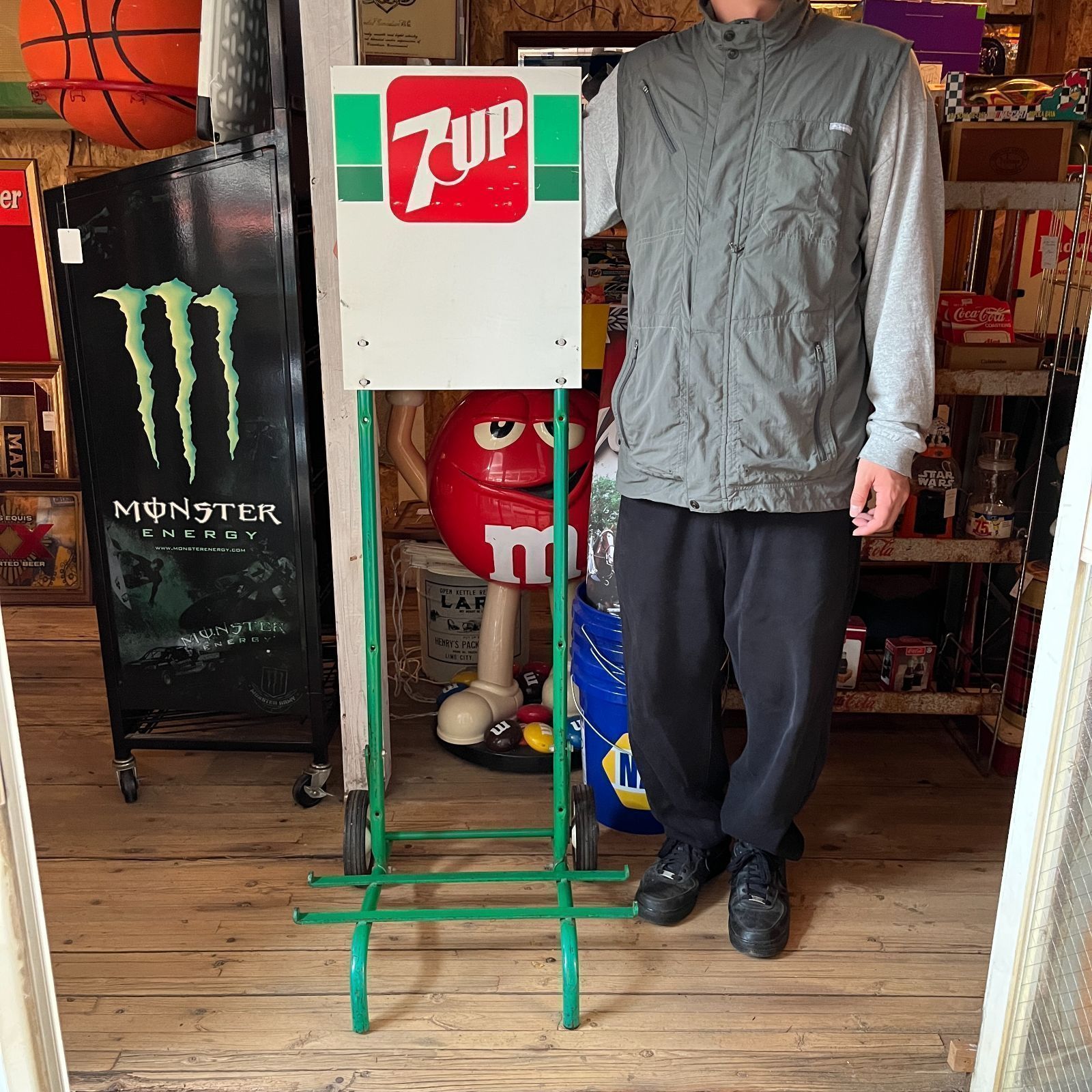 【キャリーカート】80s "7up (セブンアップ) ディスプレイ 販促品 " アドバタイジング ビンテージ キャリーカート 店舗什器