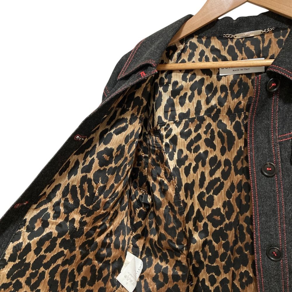 D&G レオパード柄裏地 デニムジャケット M ドルチェアンドガッバーナ DOLCE&GABBANA デニムジャケット