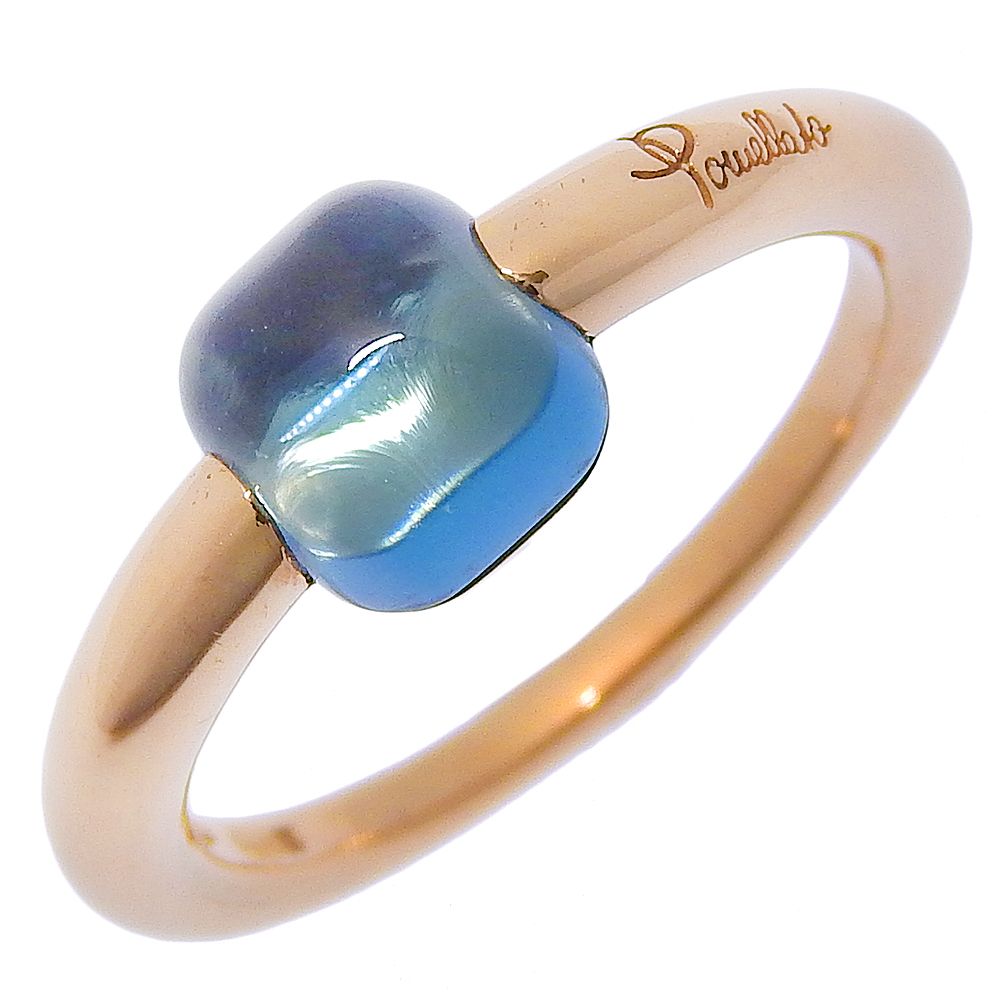 POMELLATO ポメラート マーマノンマーマ K18ピンクゴールド×ブルートパーズ 8.5号 レディース 3.4g リング 指輪