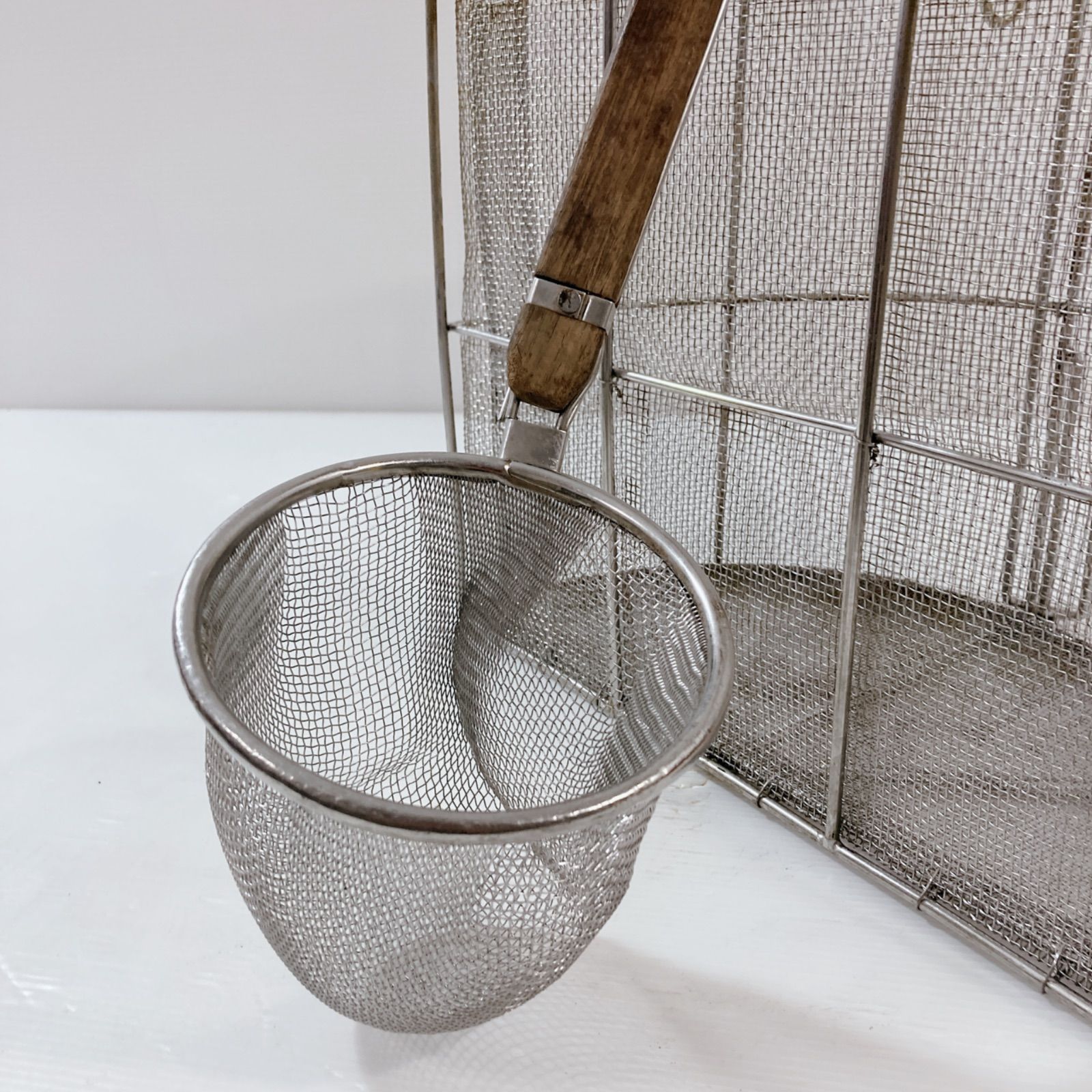 18 8半円スープ取ザル ラーメン用てぼ ストレーナー