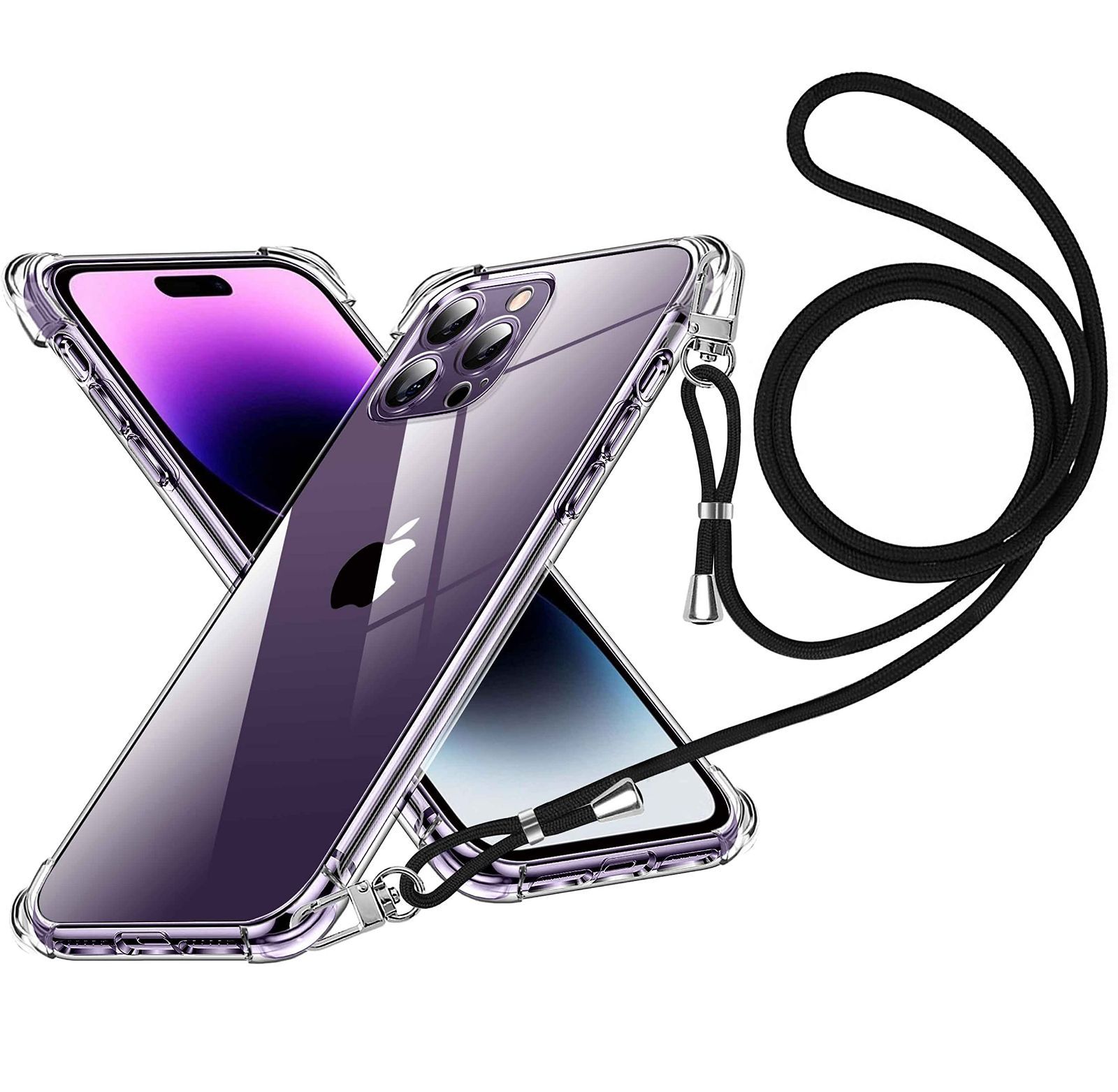 送料無料】iPhone 14 Pro Max ケース クリア ネック ショルダー