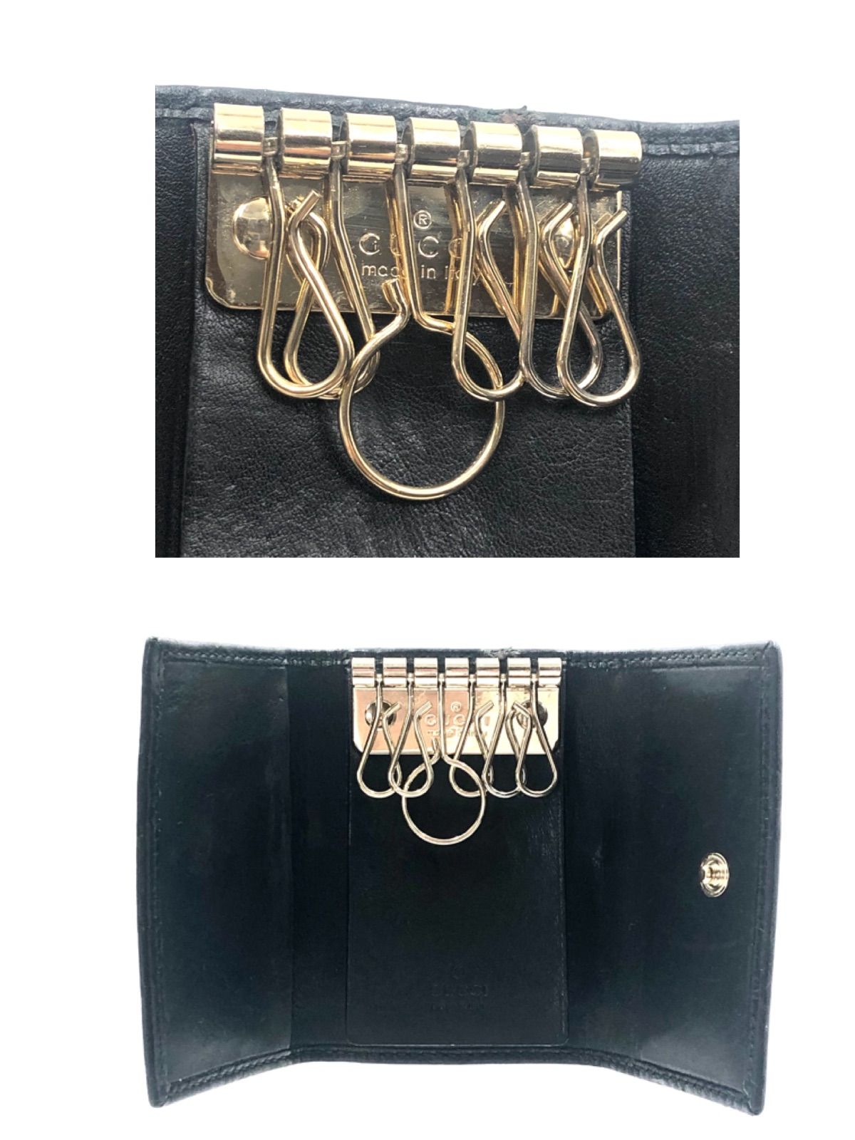 □美品□GUCCI グッチ グッチシマ 6連キーケース レザー 本革 GG