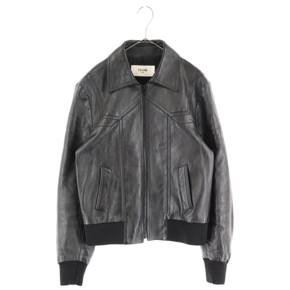 CELINE (セリーヌ) 23SS ソフトラムスキンレザージャケット ブラック