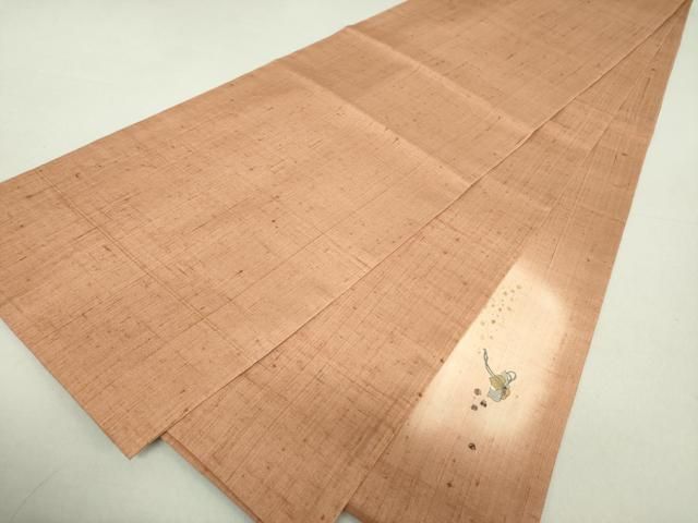 平和屋着物○友禅作家 藤井一乃和 太鼓柄袋帯 紬地 手描き 童子遊び  