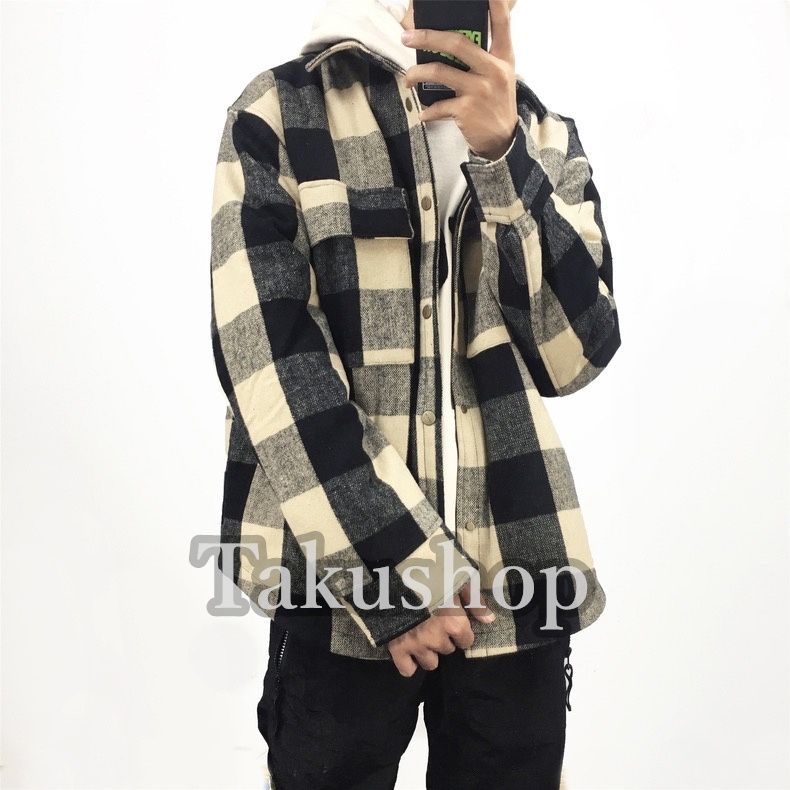 FEAR OF GOD OVERSIZE CHECK SHIRT JACKET Black & Cream フィアオブゴッド オーバーサイズ チェックシャツジャケット