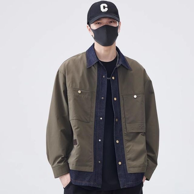 種類23：L 15/D：キルティングブラック 秋冬 コーデ メンズ  服 シンプル ファッション オシャレ 大人 かっこいい 大きいサイズ ストリート 紳士服 フェイク ツーピース ジャケット ワイド カ