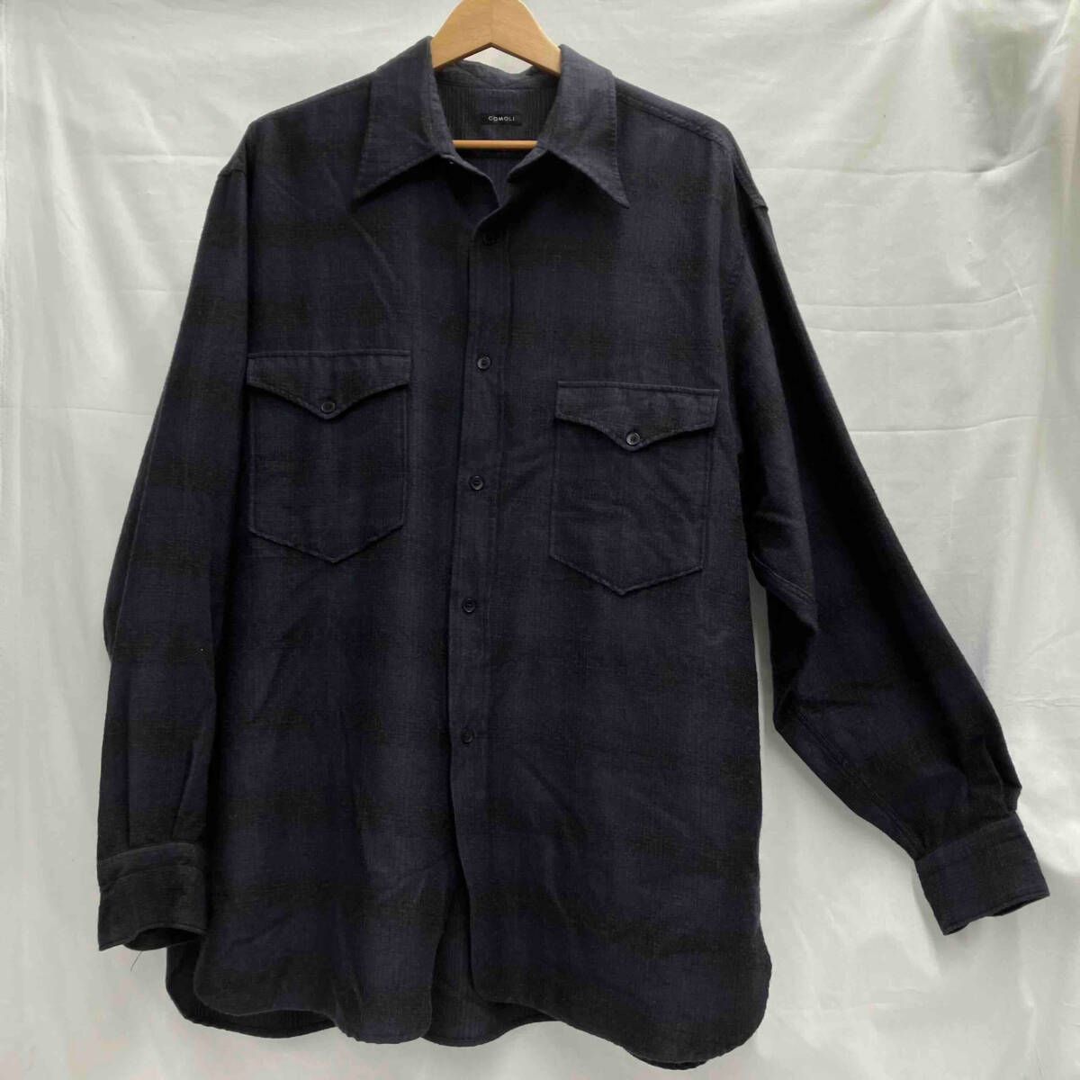 COMOLI コモリ ウールシルクワークシャツ U03-02010 21aw ネルシャツ