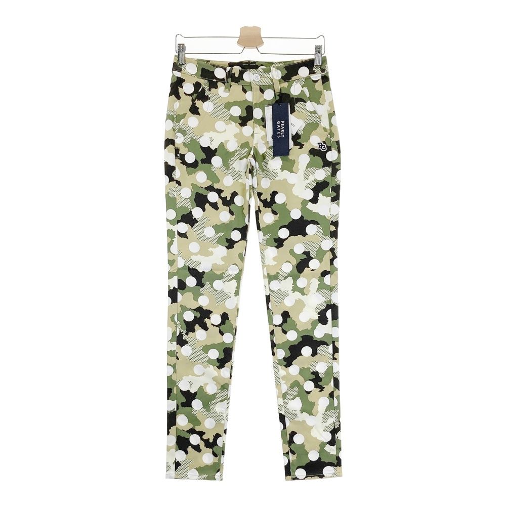 サイズ 1 PEARLY GATES パーリーゲイツ 055-2131514 ストレッチパンツ 迷彩 カモフラ ドット柄 カーキ系 240101543681 ゴルフウェア レディース ストスト