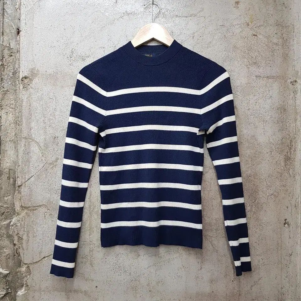 ポロ Ralph Lauren ラルフローレン スリムフィット ストライプ 長袖 M サイズ レディース