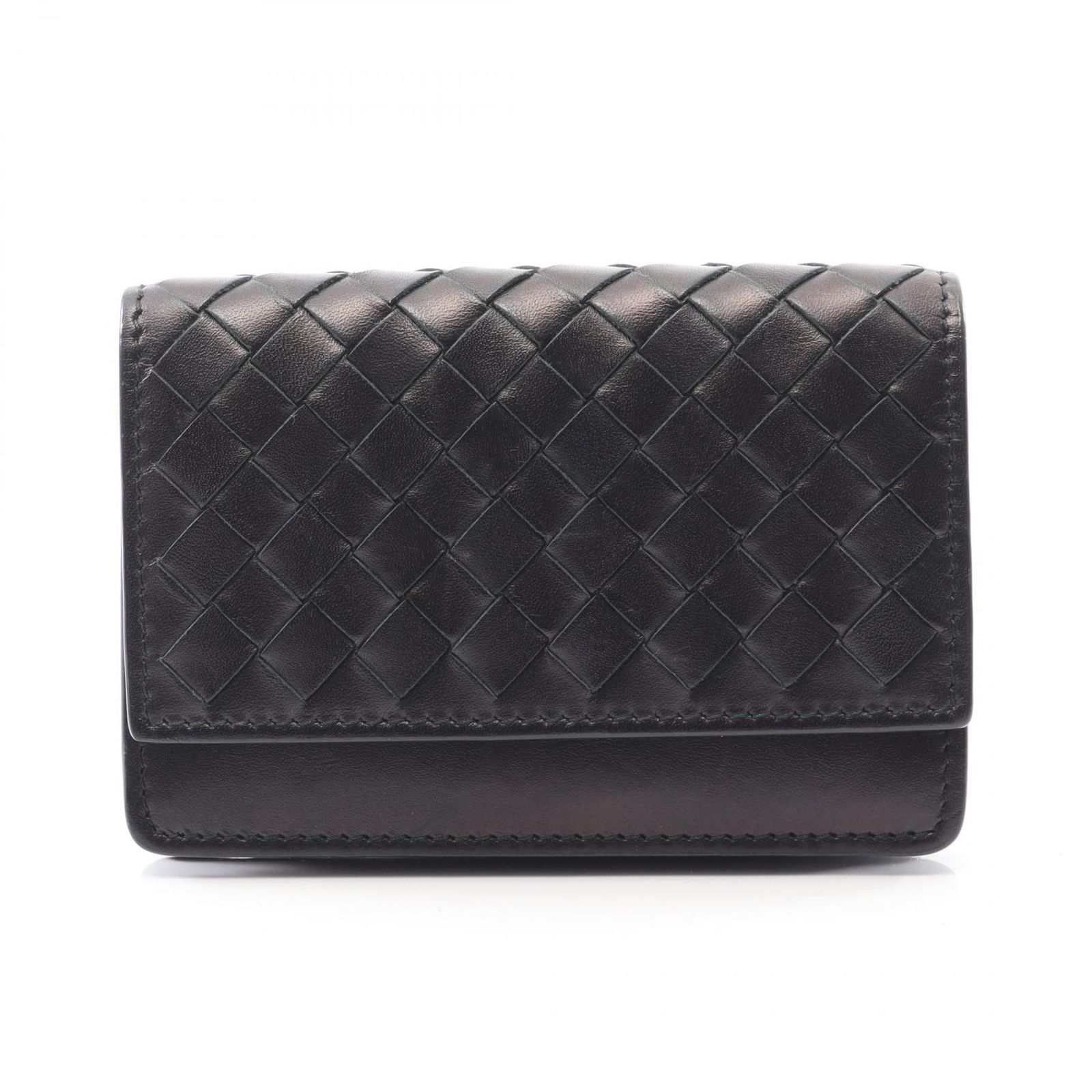 ボッテガヴェネタ BOTTEGA VENETA カードケース イントレチャート ブラック レザー イントレカチャート カードケース ユニセックス Used B