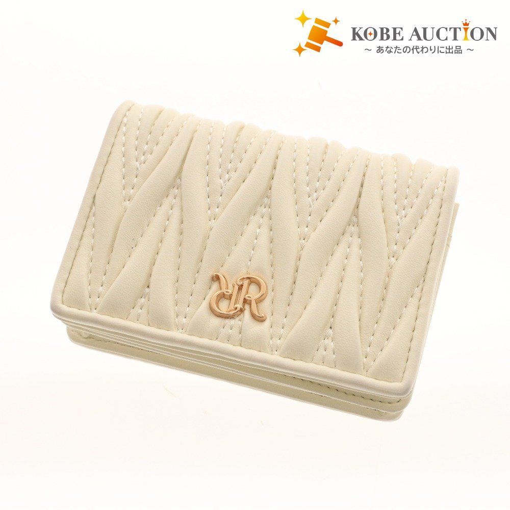 ランダ キルティングデザイン カードケース FB34277 ファッション小物 ロゴ レディース ベージュ 付き