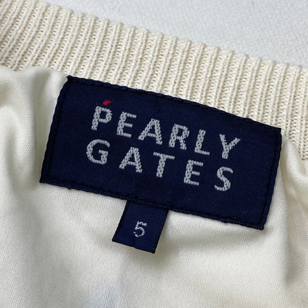 美品　パーリーゲイツ　サマーニット　L〜XL相当 紺　白　ネイビー　濃紺　5 サイズ：5 PEARLY GATES パーリーゲイツ 裏地付 ニットセーター