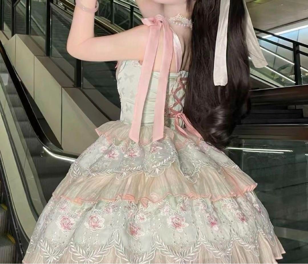 ロリータドレス JSK ゴスロリドレス 花嫁風 森ガール 姫様 アイドル衣装 ロリータ JSK ゴスロリドレス 花嫁風洋服宮殿風 森ガール 姫様