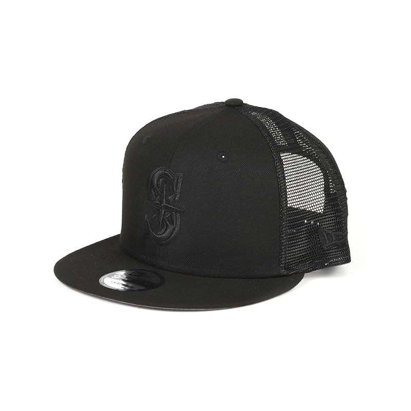 【特価商品】New Era [ニューエラ] MLB メッシュキャップ スナップバック 9FIFTY BLACK ON BLACK シアトル マリナーズ Seattle Mariners Free Size