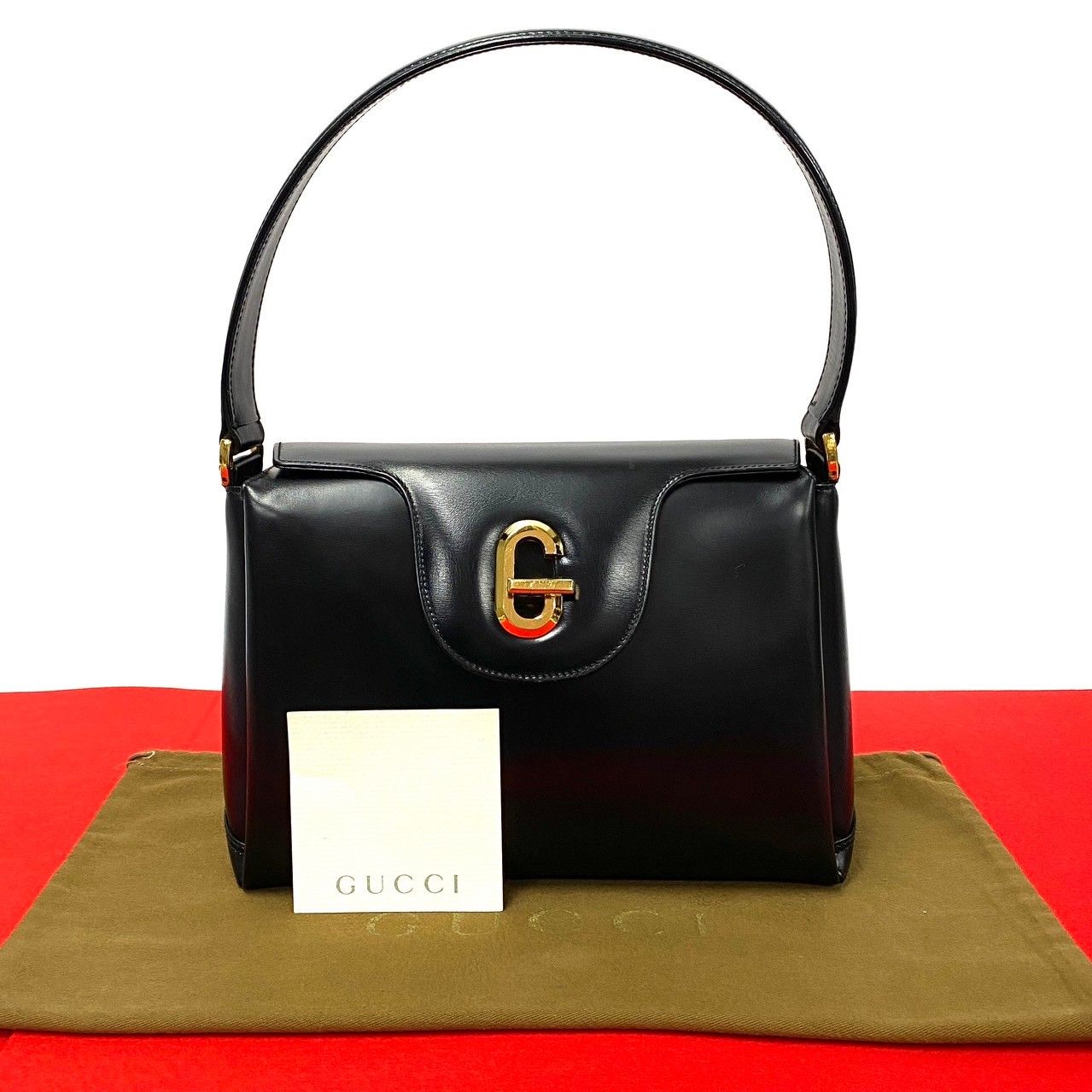 GUCCI Gロック ワンショルダーバッグトートバッグ レザー オールドグッチ