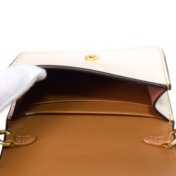 美品 コーチ フラワー ミニ チェーン ウォレット レザー レディース COACH 【1-0265114】 COACH - 美品 コーチ フラワー ミニ チェーン ウォレット レザー