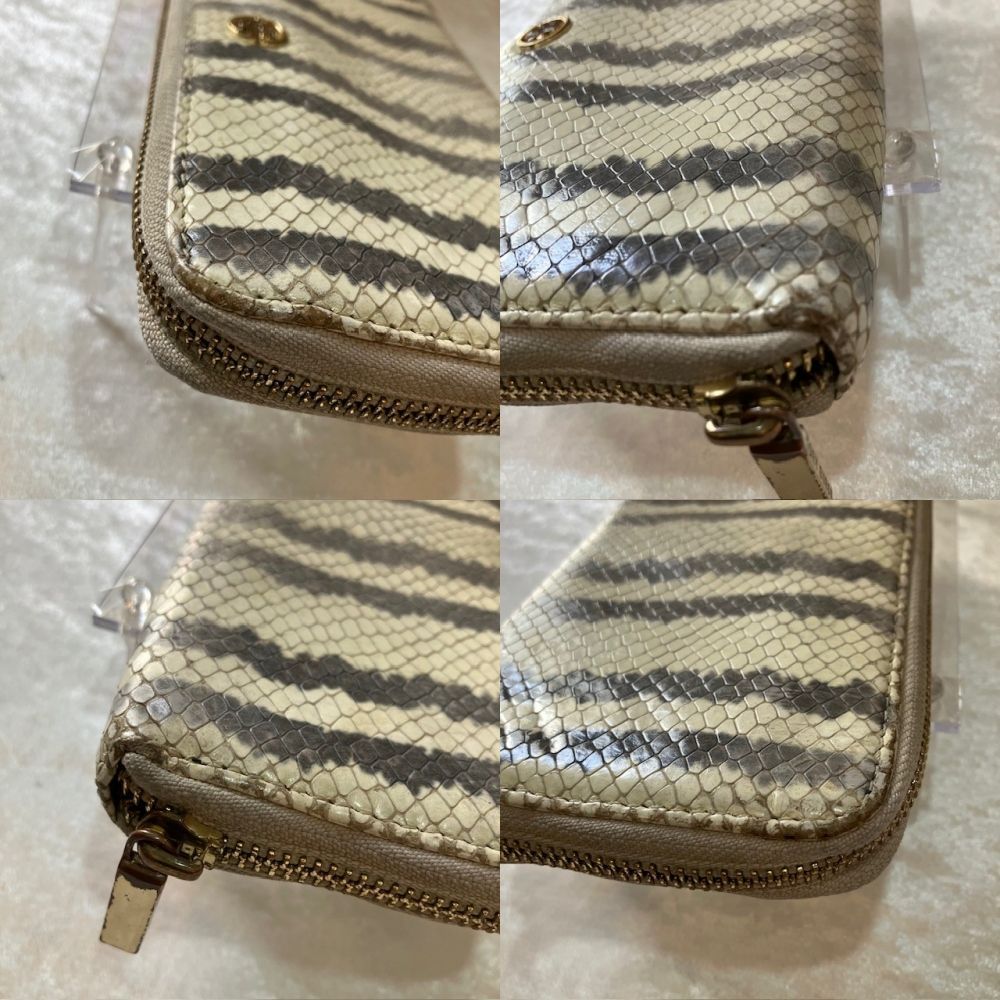 トリーバーチ TORY BURCH パイソン柄 ラウンドファスナー 長財布 
