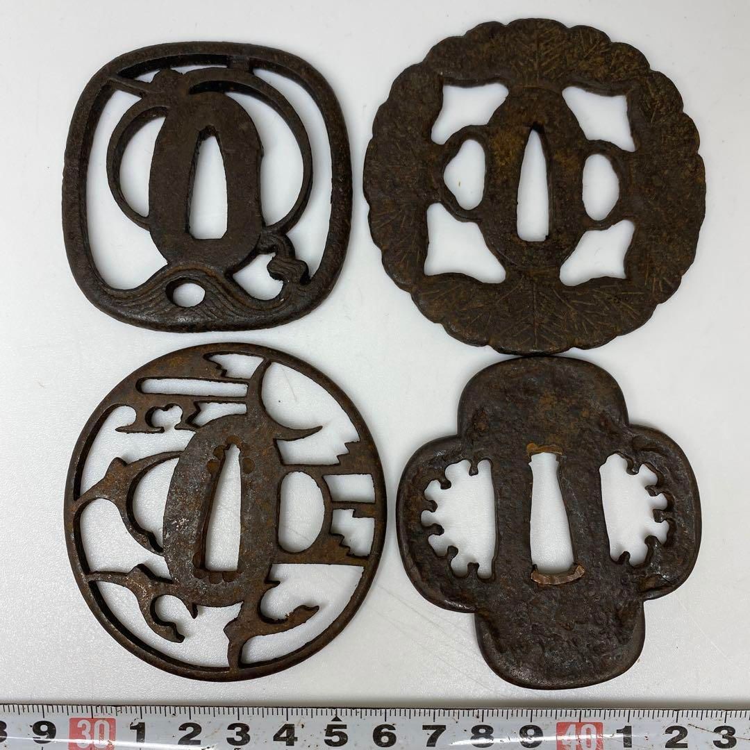 江戸時代 透鍔4点 327g 東里6-1120