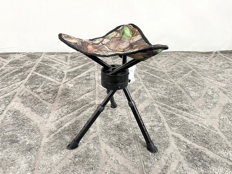 【米軍放出品】☆未使用品 三脚スイベルスツール ハンティングチェア 折りたたみ 椅子 キャンプ アウトドア (100)☆CJ2AQ