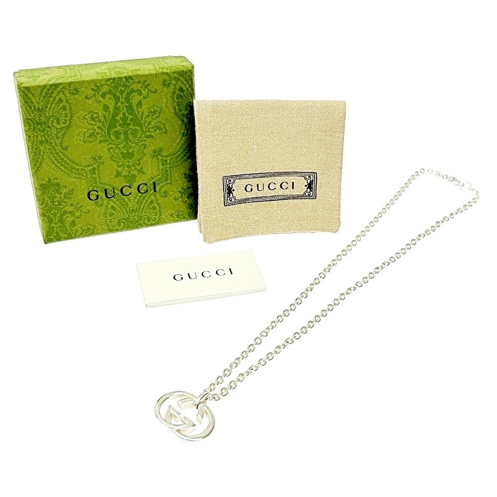 中古】【箱付き】 GUCCI グッチ シルバー インターロッキングG