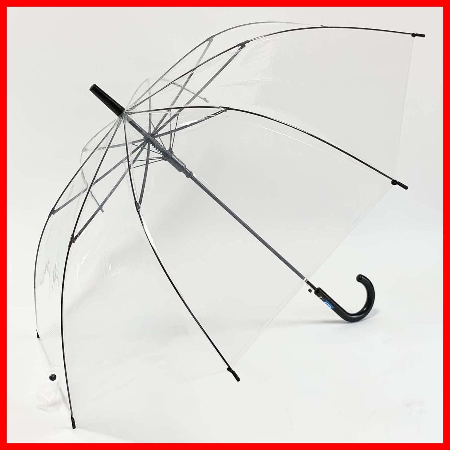 商品 30284 黒 透明 FRP 使用時直径約101 cm 60 丈夫 風に強い ジャンプ ワンタッチ 傘 ビニール Corporation コーポレーション JOMO ジョモ