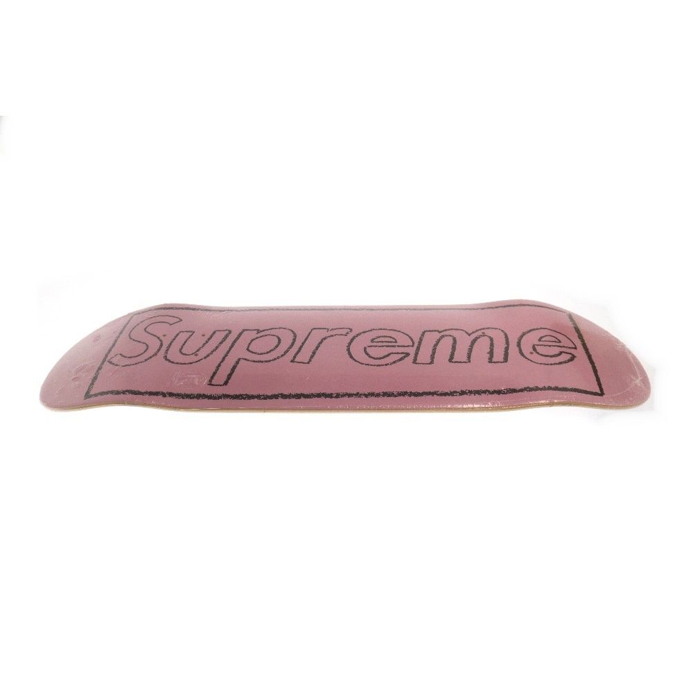 SUPREME (シュプリーム) 21SS ×KAWS Chalk Logo Skate Deck カウズ チョーク ロゴ スケートデッキ ピンク/ブラック