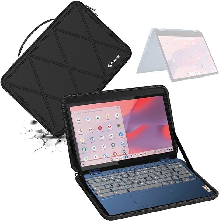 Smatree ハードEVA保護スリーブケース 15インチ Lenovo IdeaPad Flex 3i Chromebook 2イン1ノートパソコン専用ハードケースと耐衝撃バッグ( Black，  For Lenovo 15インチ（M91）)