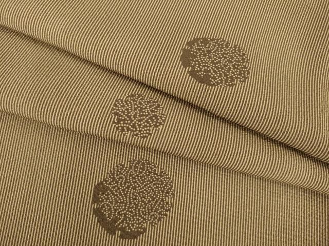 平和屋着物○上質な小紋 雪輪重ね文 万筋 蜂蜜色×枯茶色 ロング丈 正絹