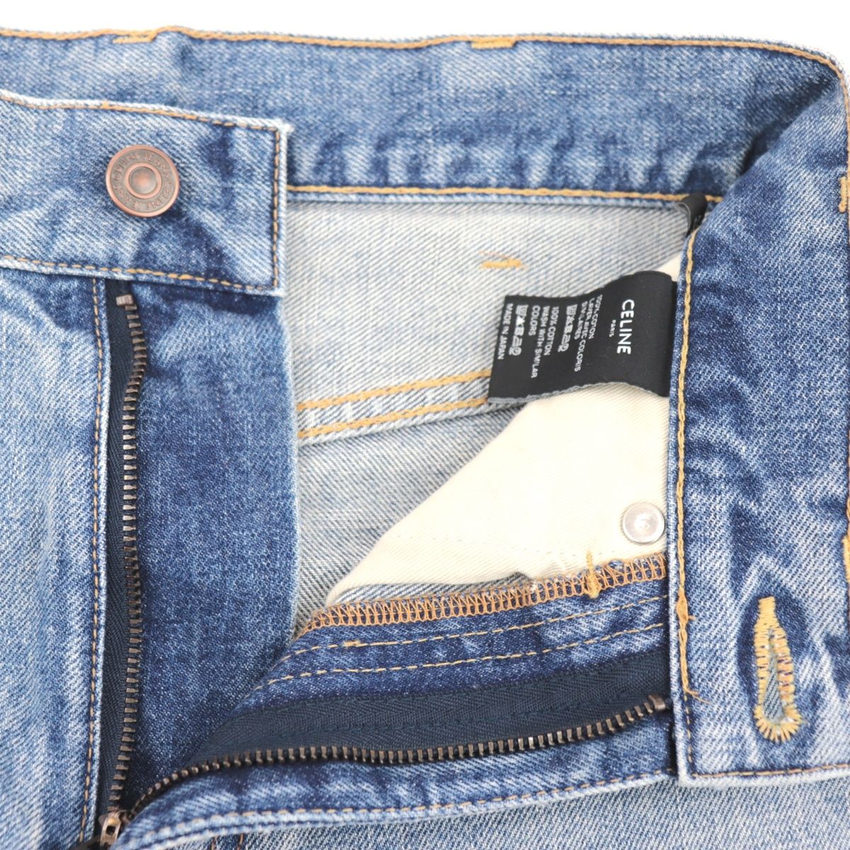 美品 セリーヌ カットオフ ダメージ デニムパンツ レディース