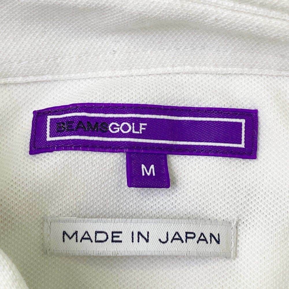 サイズ：M BEAMS GOLF ビームスゴルフ  長袖 ポロシャツ  ホワイト系 [240101463210] ゴルフウェア メンズ ストスト サイズ：M BEAMS GOLF ビームスゴルフ 長袖 ポロシャツ ホワイト