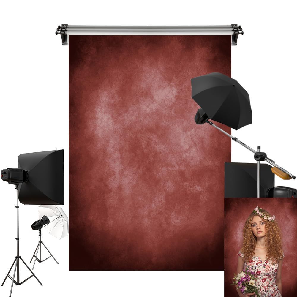 Kate 2x2m 復古 赤い色 背景布 テクスチャ 写真 背景 人物撮影 撮影用 背景 布 カスタマイズ 背景