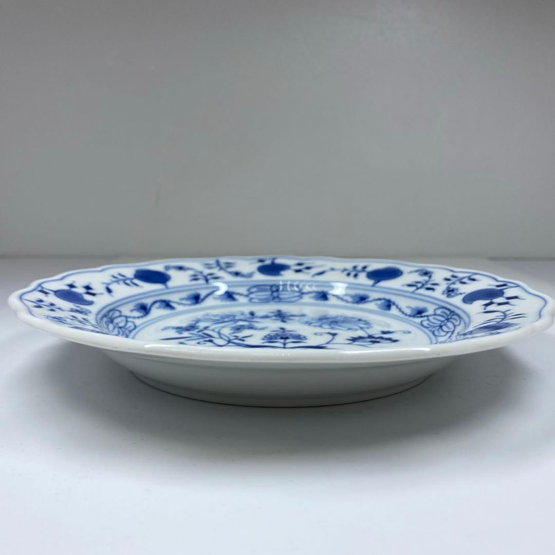 マイセン ブルーオニオンプレート 幅約20.3㎝ 東Y6-0829①タトサ