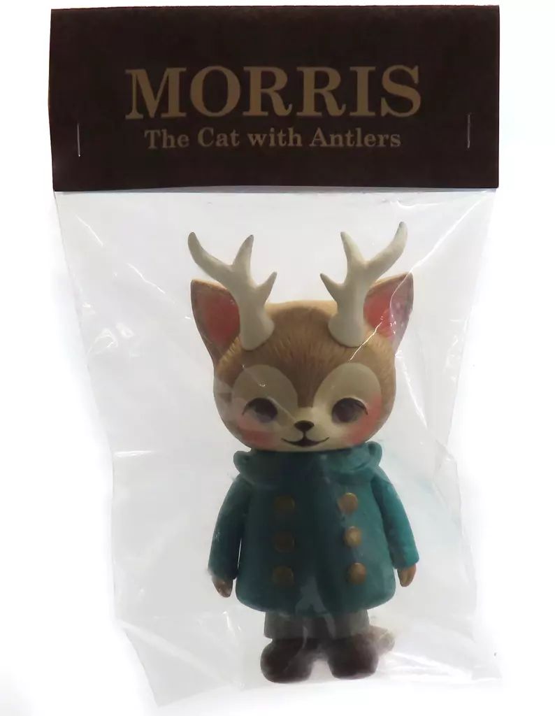 【中古】フィギュア MORRIS -モリス-(青緑パーカー) 「Morris The Cat with Antlers」 ソフビフィギュア