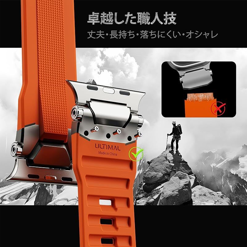 ULTIMAL for Apple Watch バンド46mm 44mm 45mm 49mmアップルウォッチバンド スポーツ 交換ベルト 通気性 運動 長持ち TPUバンドリスト メンズ レディース カッコイイ 贈り物 iWatch 10 9 8 1 CHRISTIANNAURATH_COM_BR
