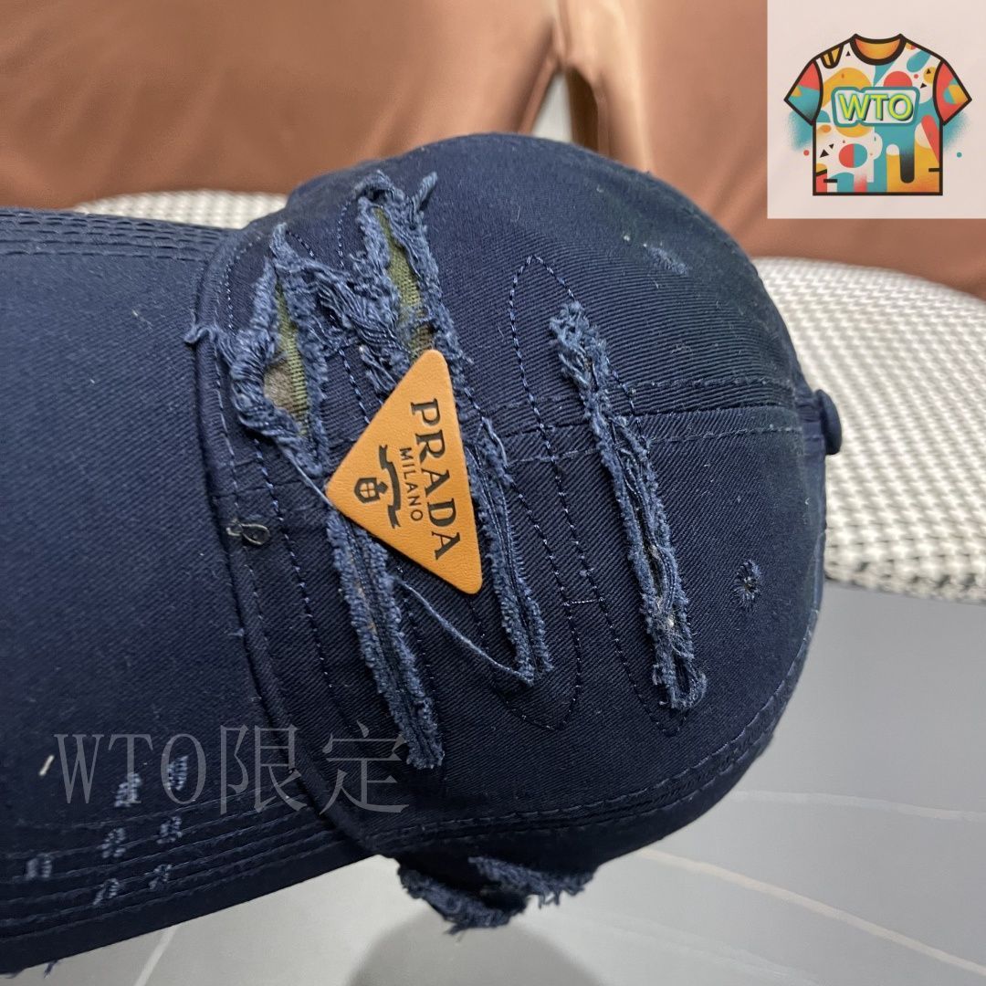 今日特価】Prada 復古破れデザイン ベースボールキャップ - メルカリ