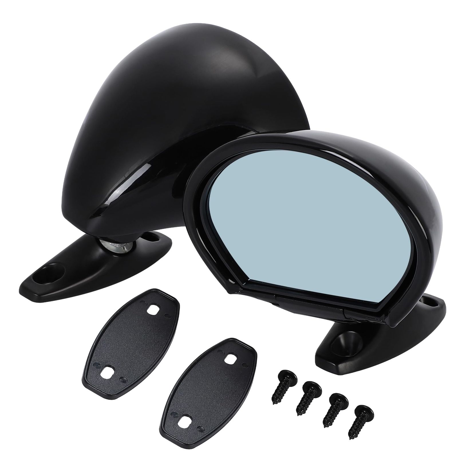 セブリングミラー ビタローニタイプ サイドミラー イタリアン クラシックカー 左右セット 汎用 社外品 セブリング ミラー レトロ 広角 旧車 耐久カウル ロケットカウル ヒストリックカー クラシック ブルーレンズ ブラック ブラック