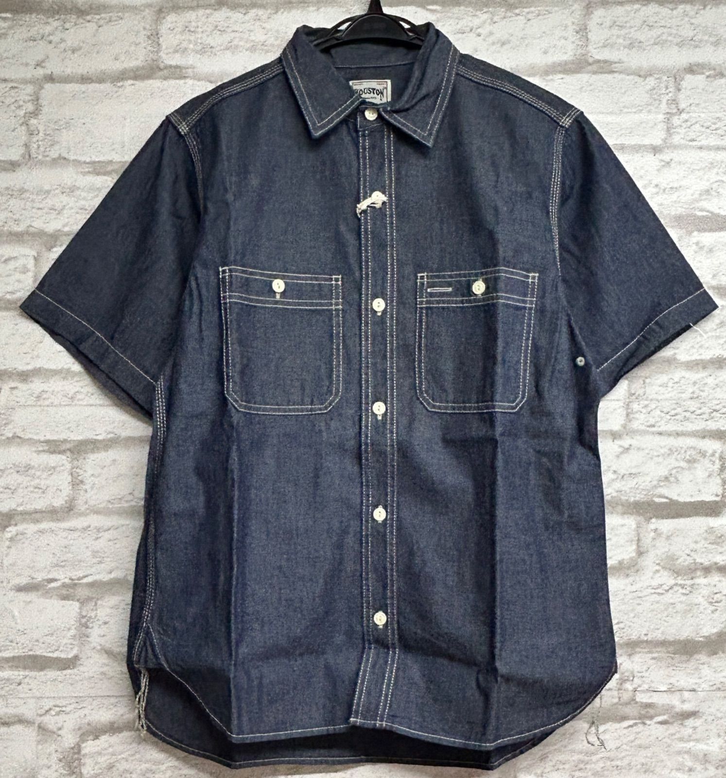 00s ワッペン 半袖 ワークシャツ メンズ 表記Lサイズ 【US古着】RED