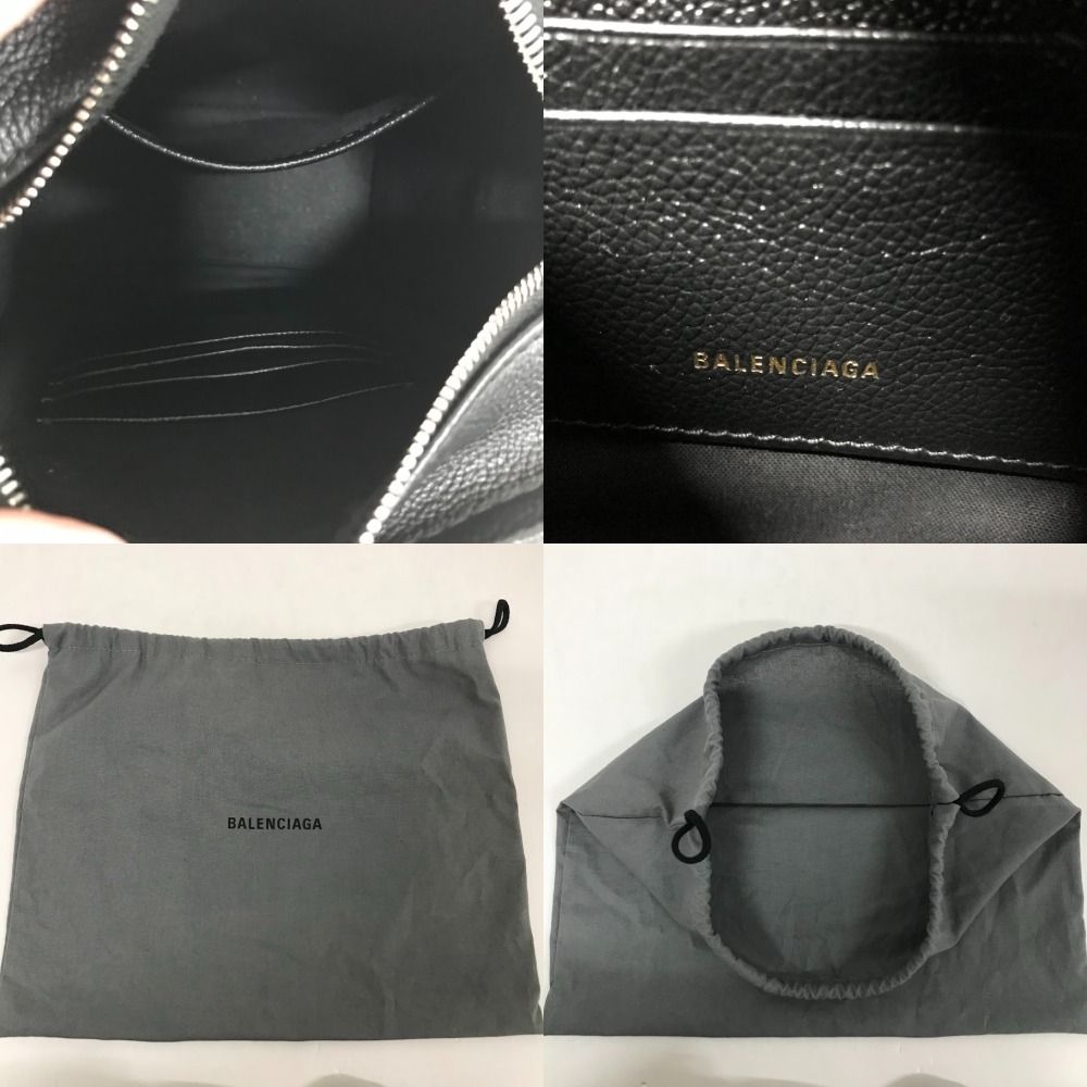 08w3880 BALENCIAGA バレンシアガバザールショッパーXXS黒レザー