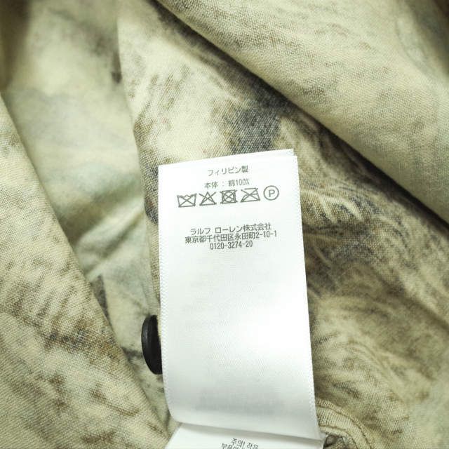 RRL　ダブルアールエル　白シャツ　長袖　リネン混　ユニオンチケット　M RRL (ダブルアールエル) / リバースサティーン オーバーシャツ