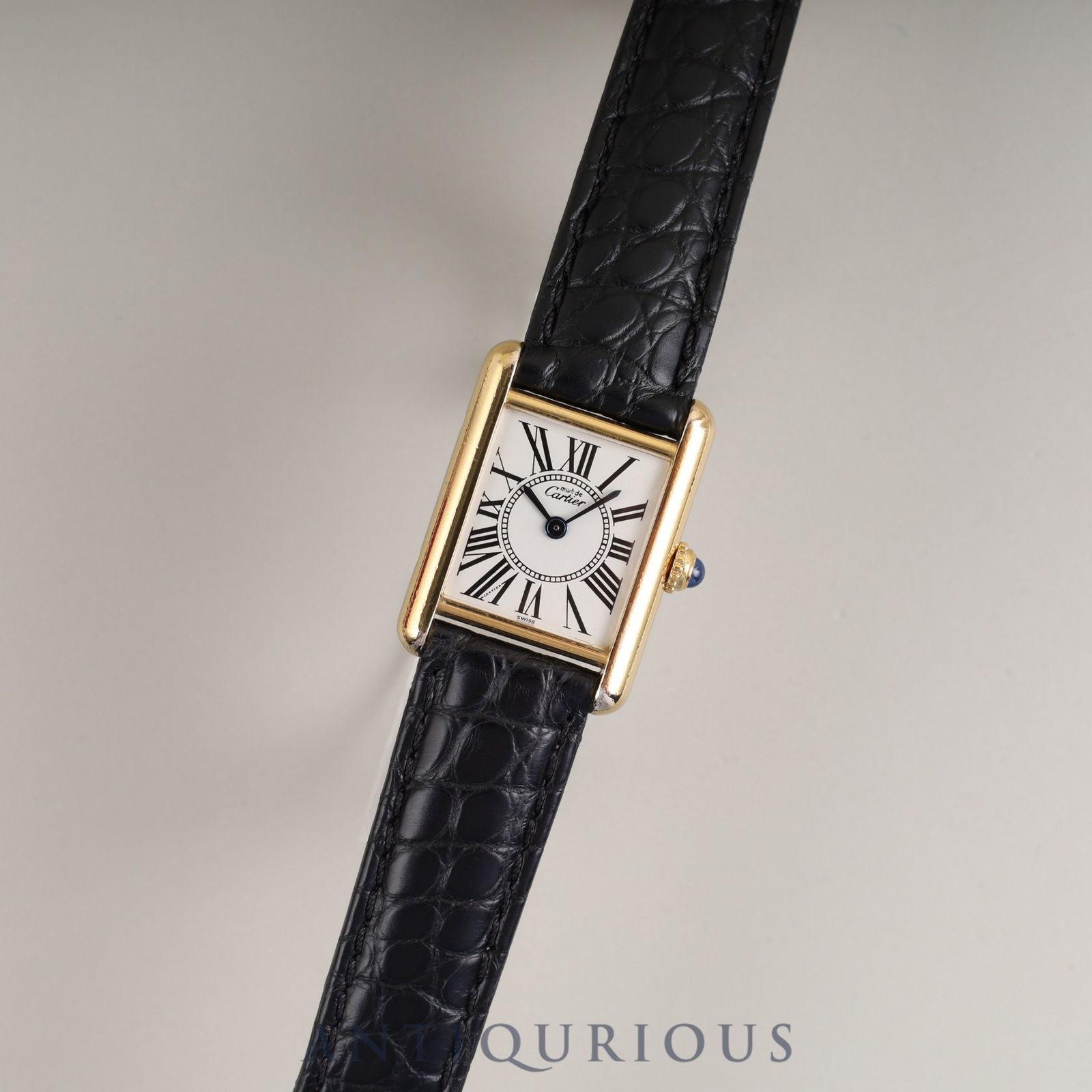 カルティエ マストタンク SM 5057001 クォーツ Cal.057 SV925 革 純正Dバックル GP オパラン文字盤 1982年頃~1995年頃 箱 オーバーホール済み
