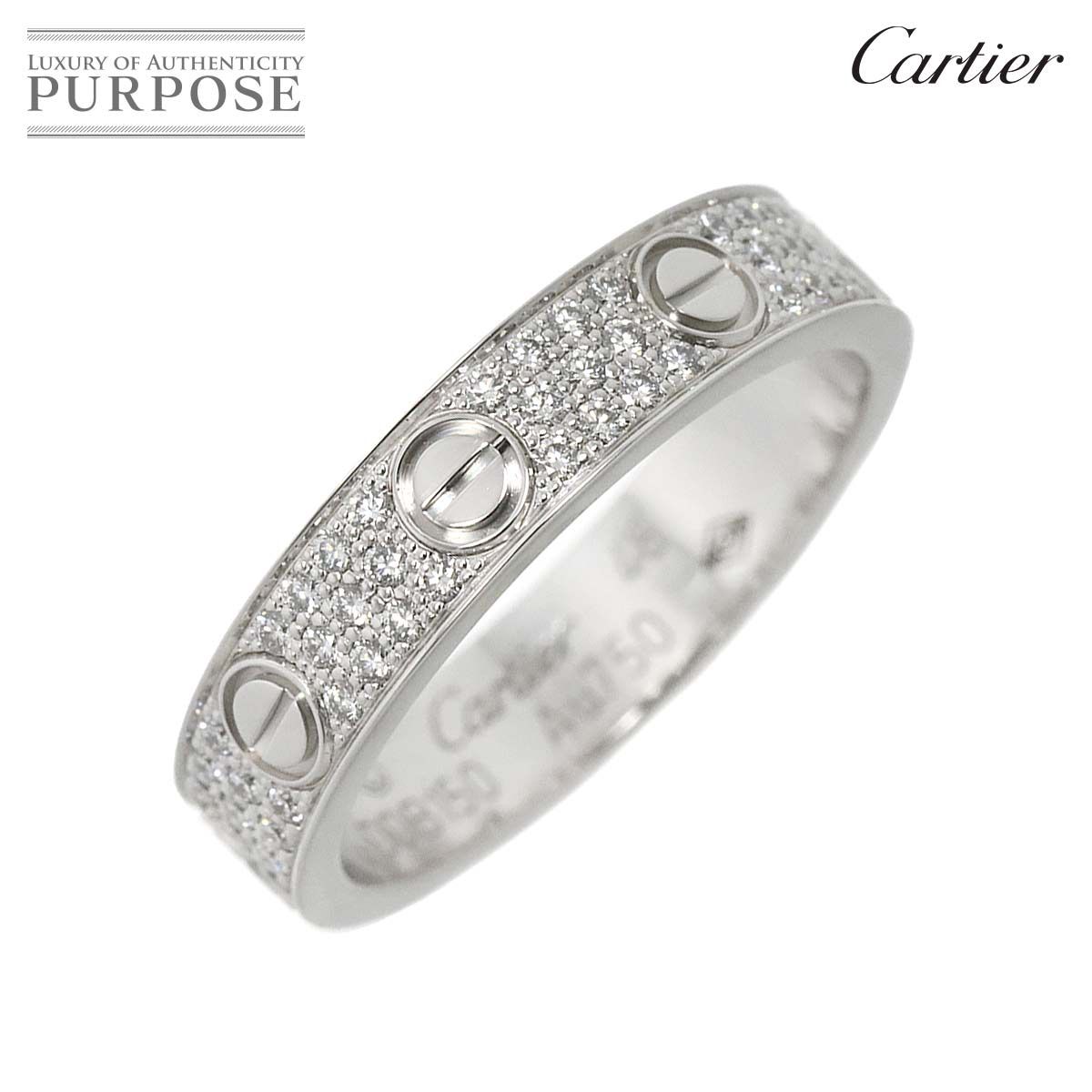 カルティエ Cartier ラブ リング フル パヴェダイヤ スモール #48 K18 