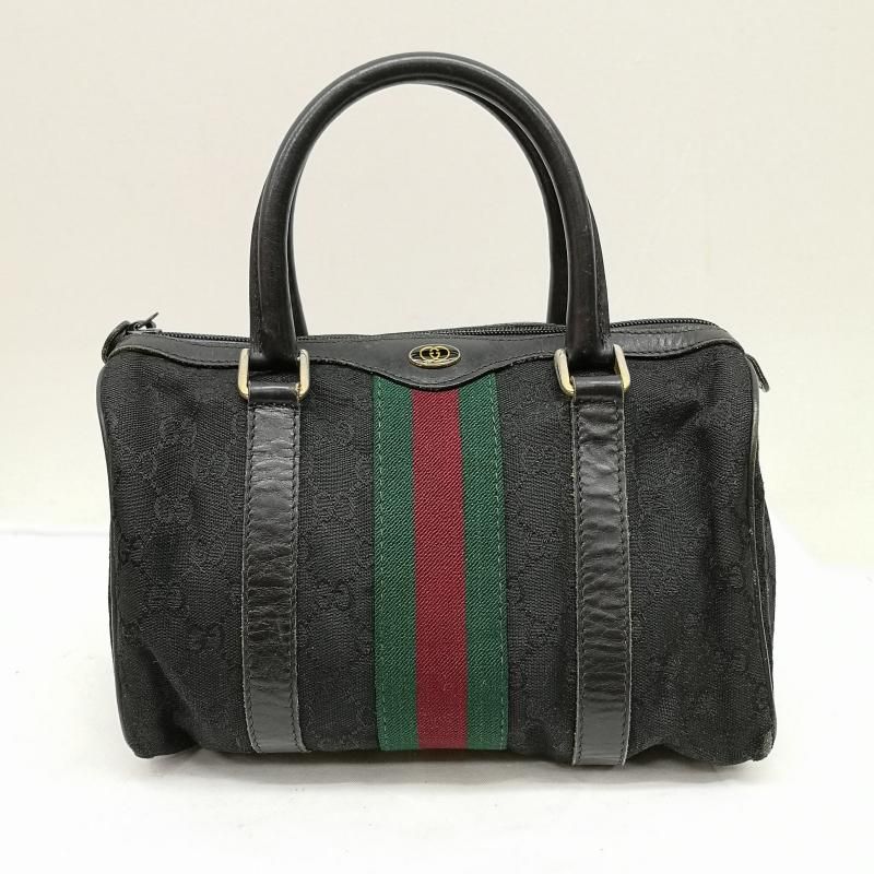 グッチ ハンド バッグ ミニボストン シェリー ライン 黒 オールド FA280